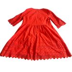 Madewell  A-Line Dress Eyelet Cutout Trim 3/4 Sleeves Cotton Size 16 Women's Photo 5