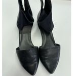 Eileen Fisher Flats Womens 9.5 Black Allot Point Toe Leather Mesh Ankle Wrap Photo 1