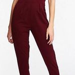 Charlotte Russe Burgundy V-Wired Strapless Jumpsuit  Photo 0