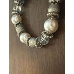 Women's Pink Silver Tone Pearly Rhinestone Beaded Bracelet Glam Western Feminine Silver Photo 3