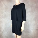 Bar III 3/4 Sleeve Black Layered Look Knit Dress NWT LARGE Photo 2