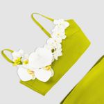 Rajiv Flower Bandage Skirt Set Green 3D Floral Size Small Stunning Photo 11