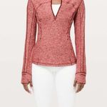 Lululemon Run Briskly 1/2 Zip Heathered Core Red Photo 2