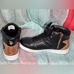 U.S. Polo Assn. Black High-Top Sneakers with Gold Details Photo 3