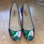 LK Bennett L.K. Bennett Zelita Floral Print Peeptoe Wedges 10 Photo 1