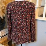 Anthropologie Maeve Orli Bibbed Button Down Floral Long Sleeve Blouse Size XS Red Photo 5