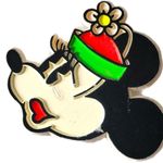 Disney Vintage Minnie Head Plastic Brooch Pin Photo 0