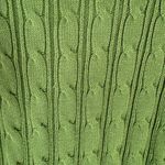 Kate Hill Green Crew Neck Classic Cable Knit Sweater Preppy Cotton Blend Large Photo 4
