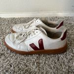 VEJA V-12 Leather Open White With Red Sneakers Women’s Size 10 Photo 2