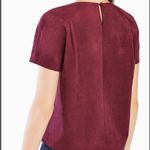 BCBG MAX AZRIA Mariko Faux Suede Top Maroon Small Photo 1