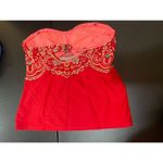 Athleta  34 B/C  Tankini Top RED FLORAL Active Swim Bathing Suit Top NO STRAPS Photo 3