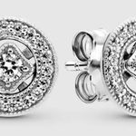Pandora Vintage  Earrings Vintage Circle Detachable Halos Sterling Silver Photo 0