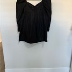 ZARA  Black Embroidered Mini Babydoll Dress Long Puff Sleeves Size XS NEW Photo 5