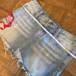 Denim embellished distressed mini skirt Blue Size M Photo 8