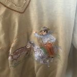 None FINAL MARKDOWN Vintage V-Neck cowboy Sweater with Contrast Stitching large Photo 1