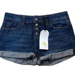 No Boundaries New  Women's Denim Shorts Rolled Cuff Button Fly Size 1 Juniors Photo 0