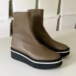Clergerie Paris Berta Leather Flatform Boots Size 37 NWOB Taupe Retail $650 Brown Photo 0