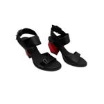 United Nude Shoes Women 9 Black Delta Run Patent Leather Red Gem Block Heel Photo 5