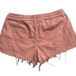 Aerie Rust Brown Elastic Waist Raw Hem Drawstring Pull On Shorts Size Small 4338 Photo 2