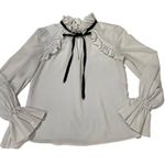 Monique Lhuillier ML White Victorian Top - XS Photo 1