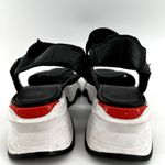 Sorel  Kinetic Impact Y-Strap High Sandals Platform Knit Open Toe Black White 8 Photo 4