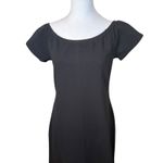 Boston Proper  Black Off the Shoulder Short Sleeve Maxi Dress Medium Minimalist Photo 4