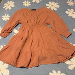 Simplee Apparel  Long Sleeve Dress in Warm Rust Photo 0