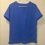 FIGS Womens  Casma Three Pocket Scrub Top Ceil Blue Photo 4