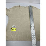 Lucky Brand Womans Long Sleeve Pullover Sweater M/M V Neck Side Slits Beige Photo 6