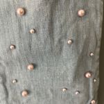 frame denim Frame Le High Straight | Pearl Accent Embellished stretch jeans | 27 | Fray crop Photo 4