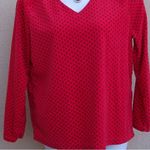 basic editions Woman’s basic edition red with black polka dots fleece pullover size 1X Photo 0