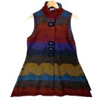 Terra SJ Apparel Striped Mock Neck Lightweight Multicolored Knit Button Tunic Photo 0