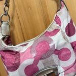 Coach  Kristin Graphic OP Art Sequin Hobo Shoulder Bag Purse 19963 Pink Signature Photo 6