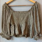 Free People  Crop Brittnee Print Smocked Peplum Top Photo 3