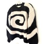 Paloma Wool Twister Black Off White Swirl Soft Square Fit Artsy Knit Sweater M Size M Photo 4