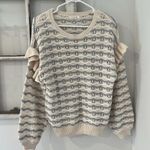 Blu Pepper The Rexford Ruffle Open Knit Sweater Size Small Photo 0