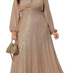 Sequin Formal Dress Gold Size XL Photo 0