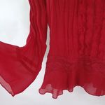 Sunny Leigh  M Red Femme Flowy Top Photo 7