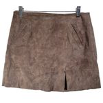 BLANKNYC Women's Brown Faux Suede Mini Skirt Size 26 Zipper Front Pockets Photo 0