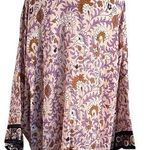 J.Jill Contrasting Floral Printed Ruana Kimono Pale Gem Decorative Vine XL Photo 1