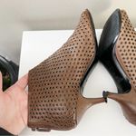 Givenchy  Perforated Eyelet Grommet Kitten Heel Tan Peep Toe Size 8.5 Photo 4