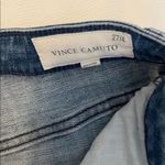 Vince Camuto  sz27/4 raw hem with slit slightly distressed straight leg jeans EUC Photo 3