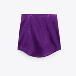 ZARA  Blogger Favorite Metallic Purple Mini Skirt Size S Photo 3