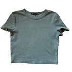 ZARA  Gray Short Sleeve Crop Top Medium Photo 0