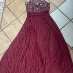 B Darlin  Burgundy Lace Prom Dress Photo 0
