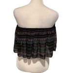 LA Hearts PacSun  Black Multicolor Off-Shoulder Ruffle Crop Top Size S Photo 1