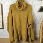 Aerie Mustard Yellow Chenille Oversized Turtleneck Sweater - Size - Medium Photo 0