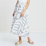 Ralph Lauren Polo Patchwork Striped Linen Maxi Skirt White Blue Women’s Size 0 Photo 5