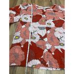 Loft Hibiscus Floral Red Pink Blouse XS Photo 6