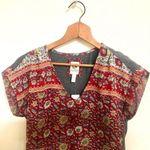 Anthropologie  floral cap sleeve top Photo 2